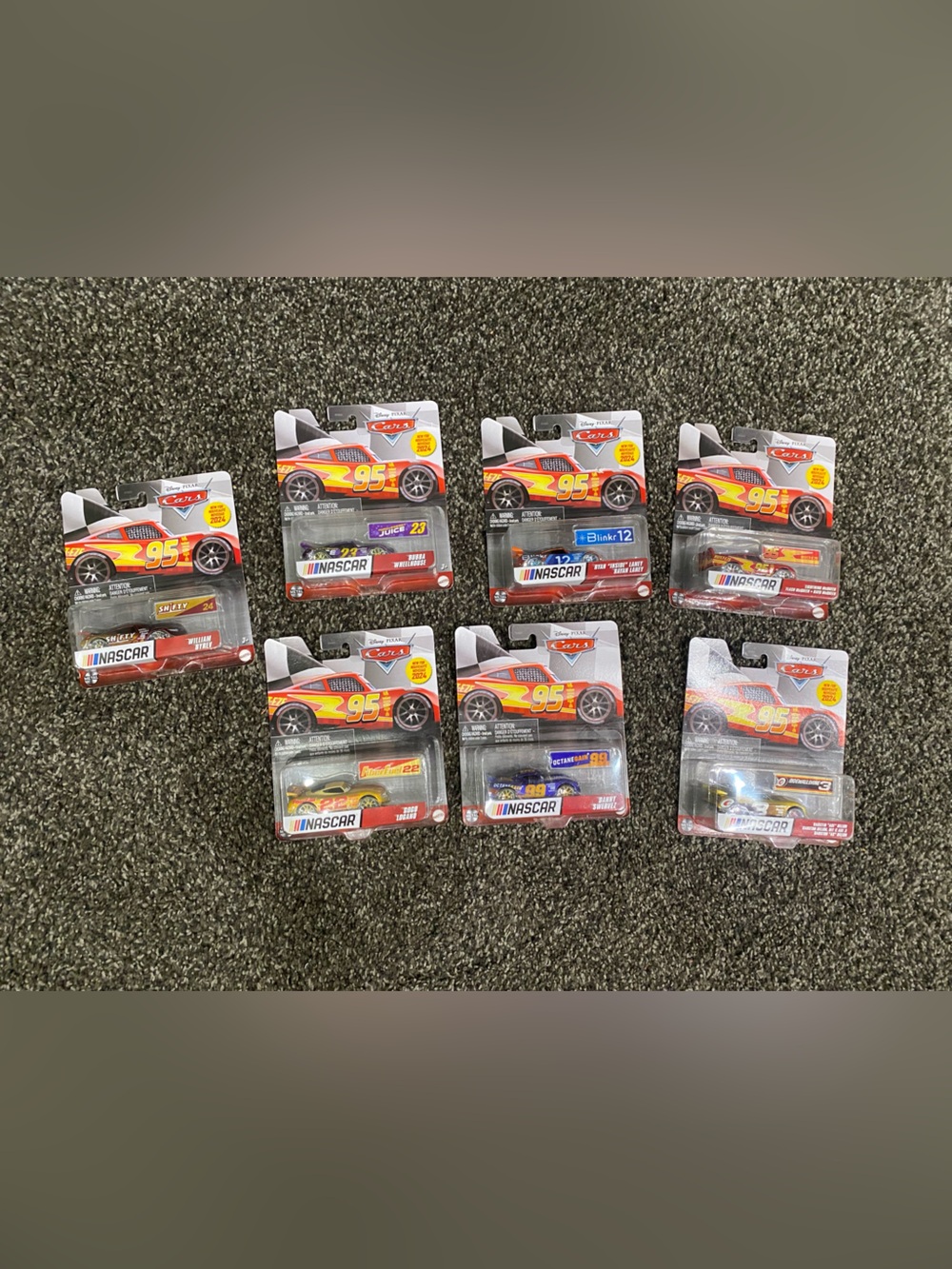 New! Disney Pixar cars nascar set of 7